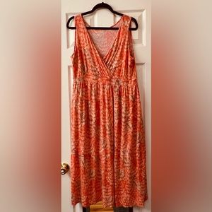 Soft knit orange and tan empire midi XL